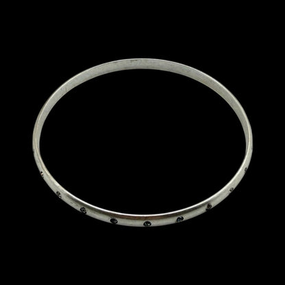 Vintage Silver Bangle with Crystals
