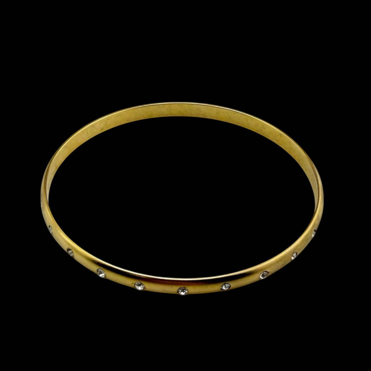Vintage Gold Bangle with Crystals