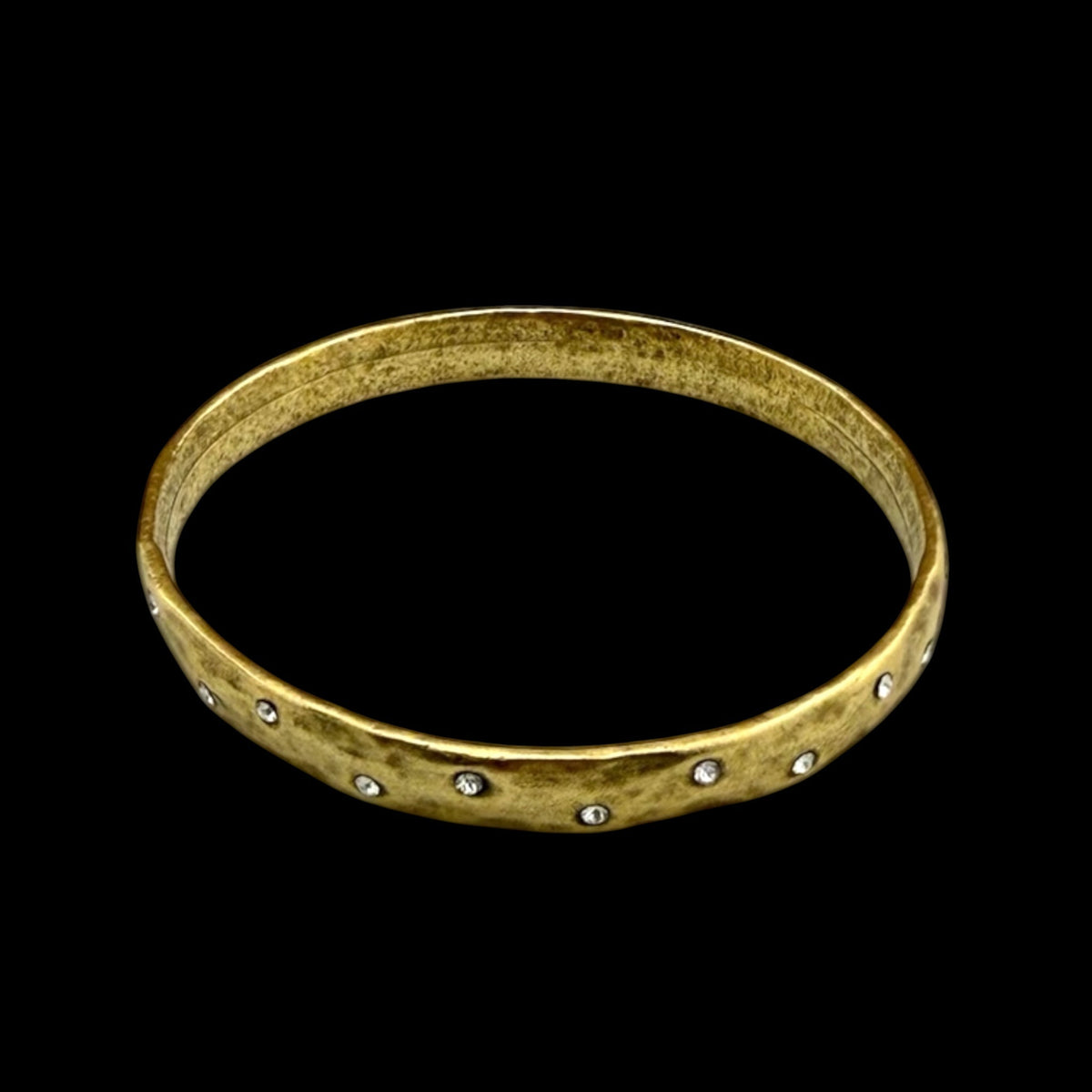 Vintage Gold Plated Bangle with Small Crystals