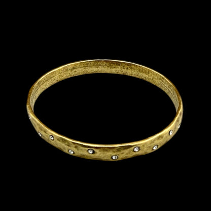 Vintage Gold Plated Bangle with Small Crystals