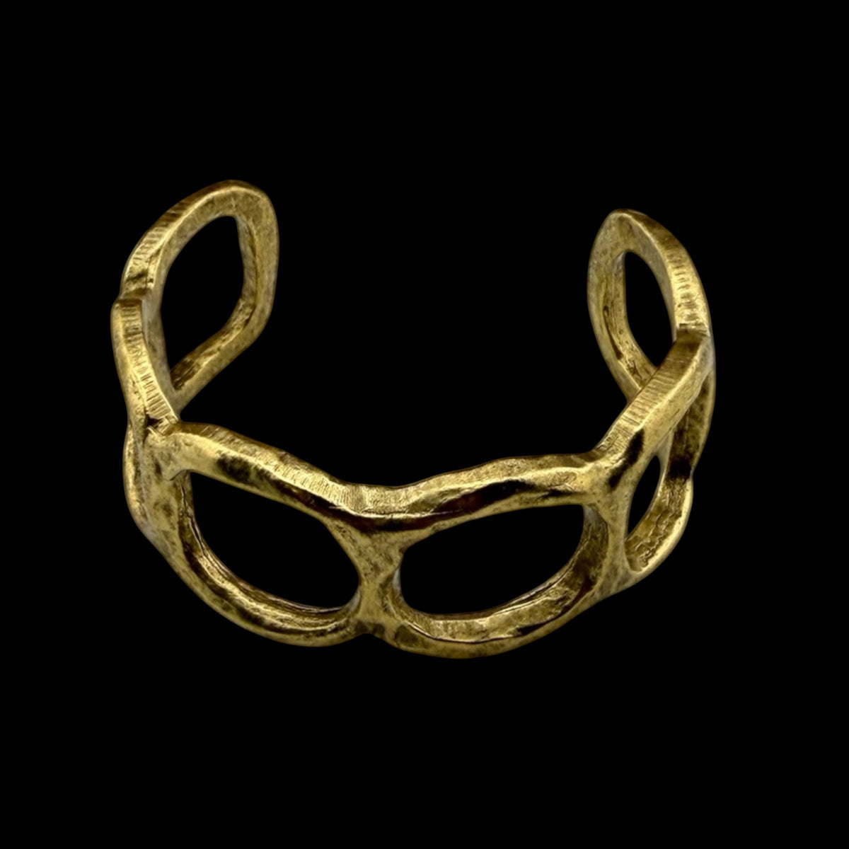 Gold plated Repurposed oragnic circle cuff bracelet