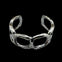 Sterling plated Repurposed organic circles cuff bracelet