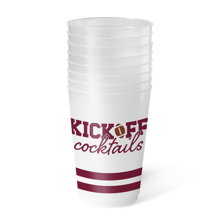 Kickoff Cocktails Maroon Frost Flex Cup 20oz (Set of 8)
