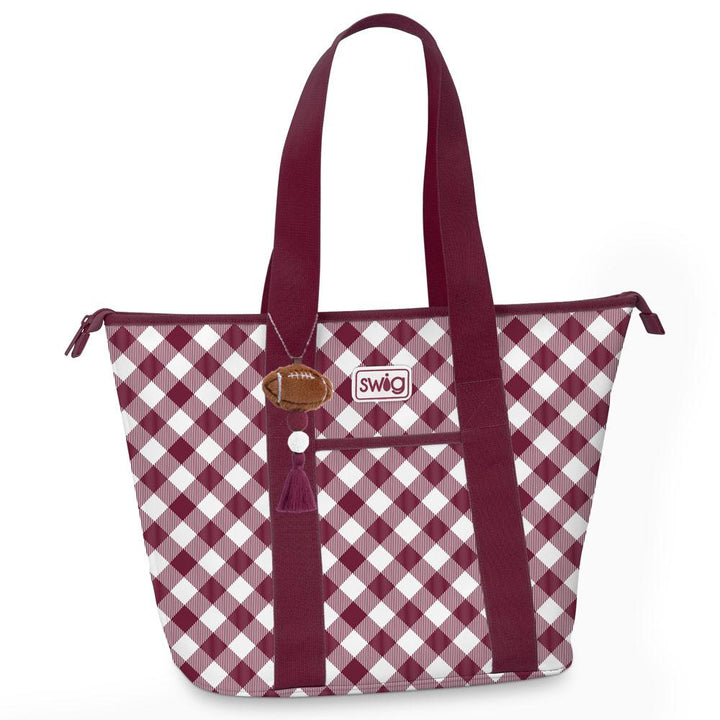 Gameday Gingham Maroon Zippi 36 Cooler