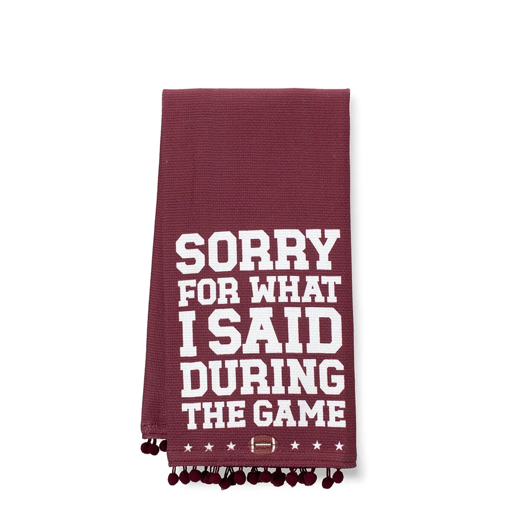 SWIG- Sorry For What I Said At The Game- Tea Towel