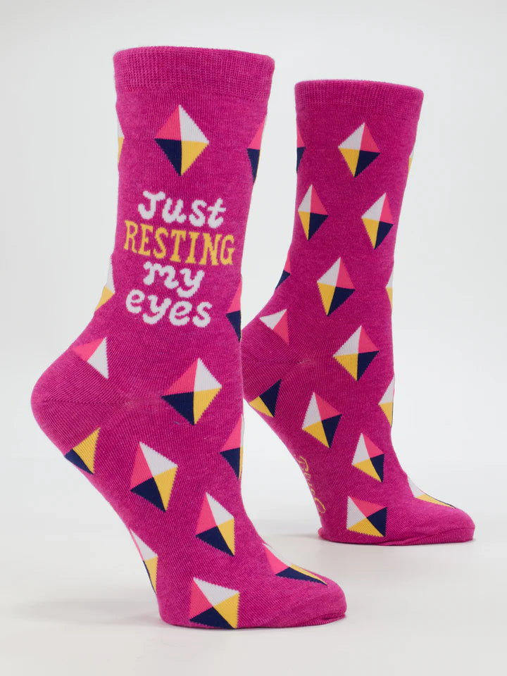 Resting My Eyes W-Crew Socks