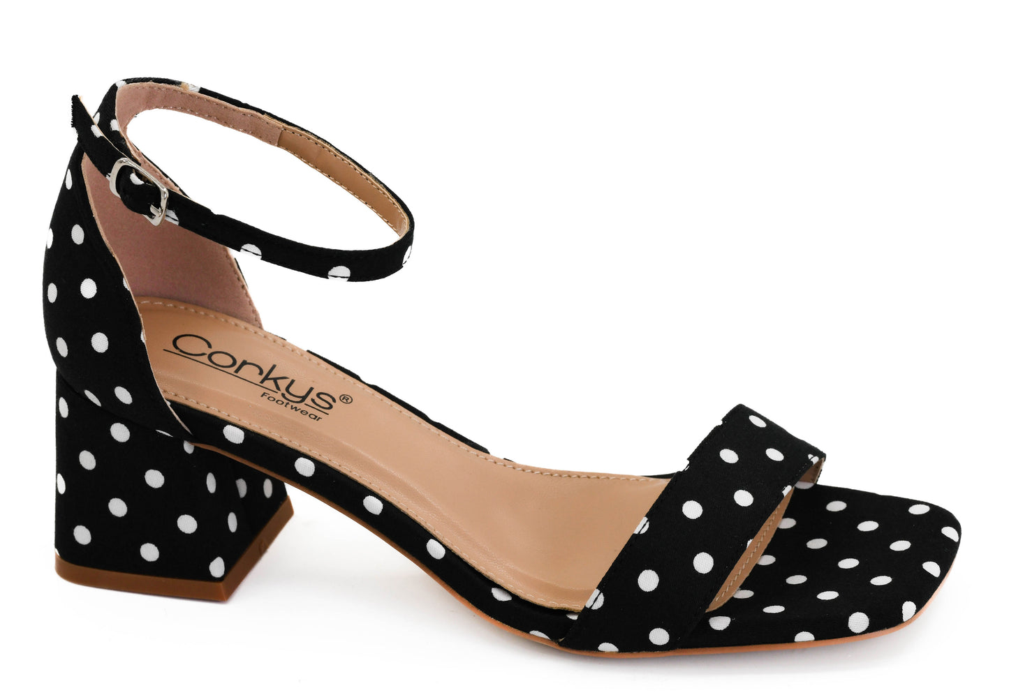Corkys Save The Date Heels in Black White Polka Dots