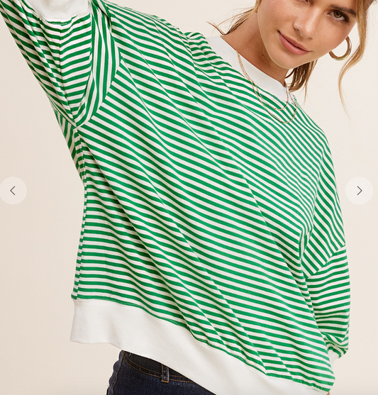 Crew Neck Stripe Short Sleeve Libby Top