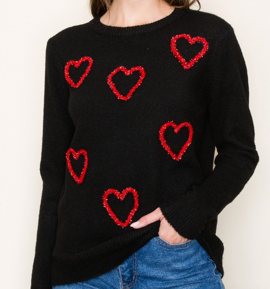 Valentine's Hearts Sweater Top