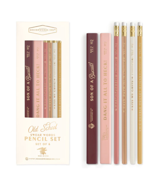 Pencil Set - Old School Swear Words