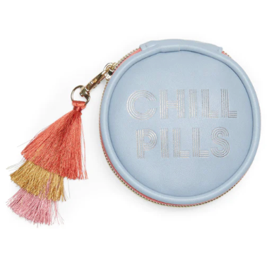 Vegan Leather Travel Pill Case with Tassel - "Chill Pills"