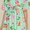 Puff Sleeve Woven Print Hem Dress