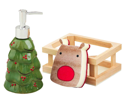 Tree Soap Pump & Sponge Crate Set