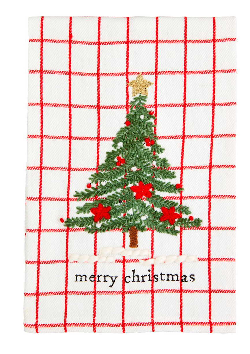 Christmas Embroidered Tea Towel