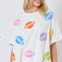 Multi Color Football towel & Sequins Top