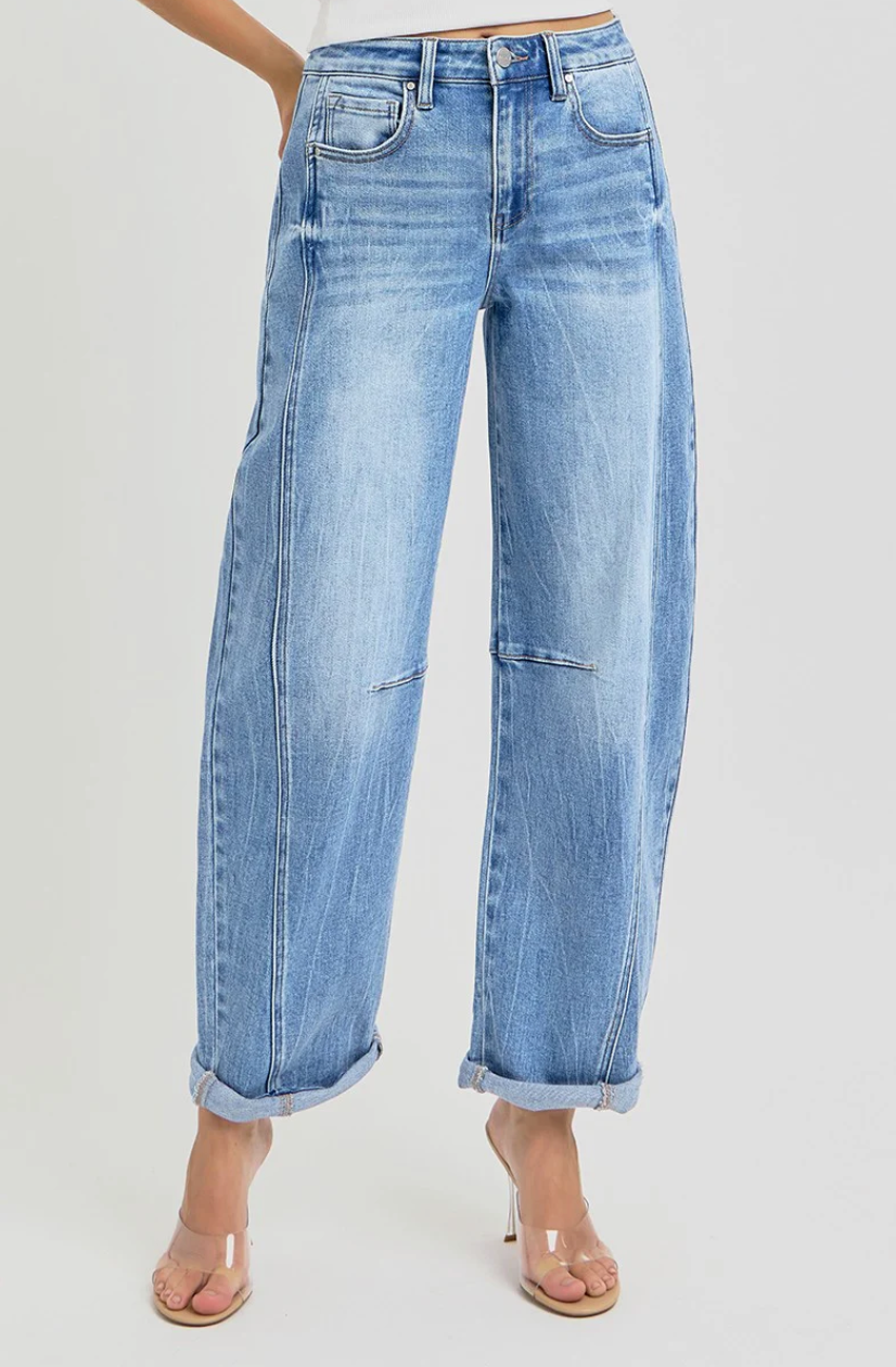 Risen High Rise Boyfriend Barrel Jeans