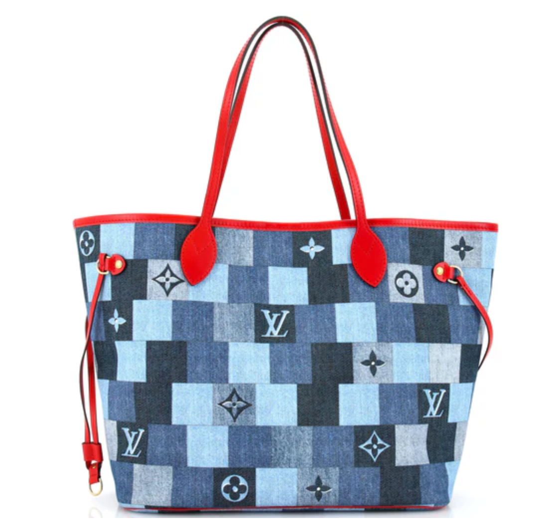 Louis Vuitton Neverfull Tote Damier and Monogram Patchwork Denim MM