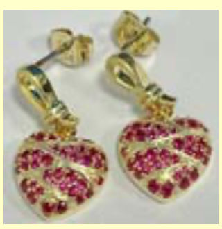 Ruby Heart Silver 925 Earrings