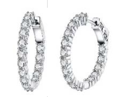 25mm Sterling Silver Inside Out CZ Hoops