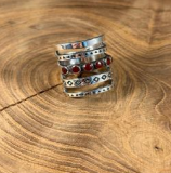 Five Row Red Jasper Stacker Ring