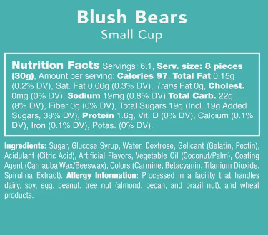 Candy Club Blush Bears Candy Fruit Gummies