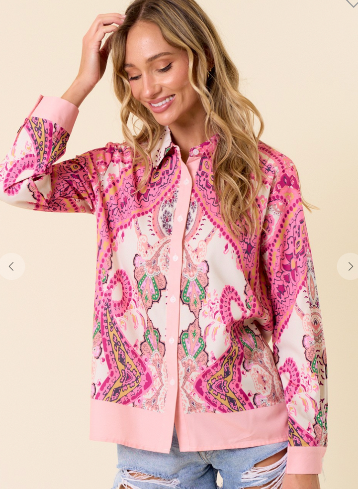 The Perfect Paisley Print Blouse Top