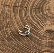 Double Turquoise  Sterling Silver Ear Cuff