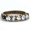 French Kande Cinq Austrian Crystal Brass Ring