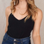 SPAGHETTI STRAP V-NECK TOP