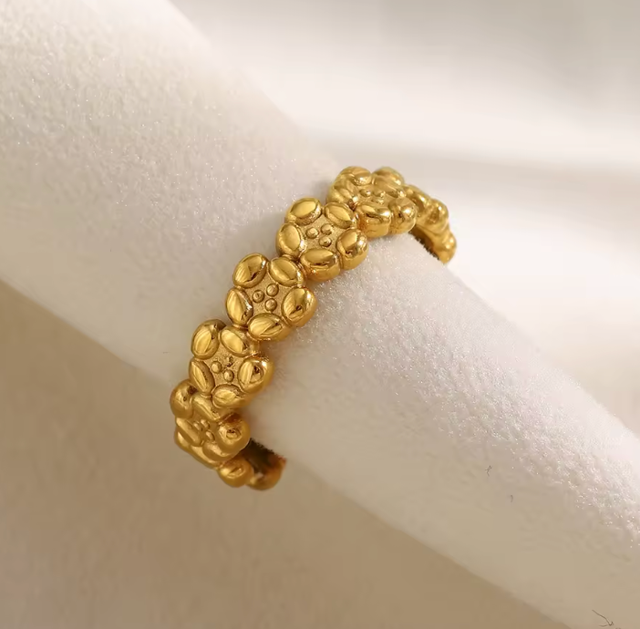 Adjustable Gold Plated Stainless Steel Flower
