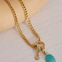 Blue Gemstone Necklace Natural Stone Necklace