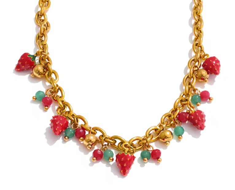 Strawberry Charm Necklace or Bracelet