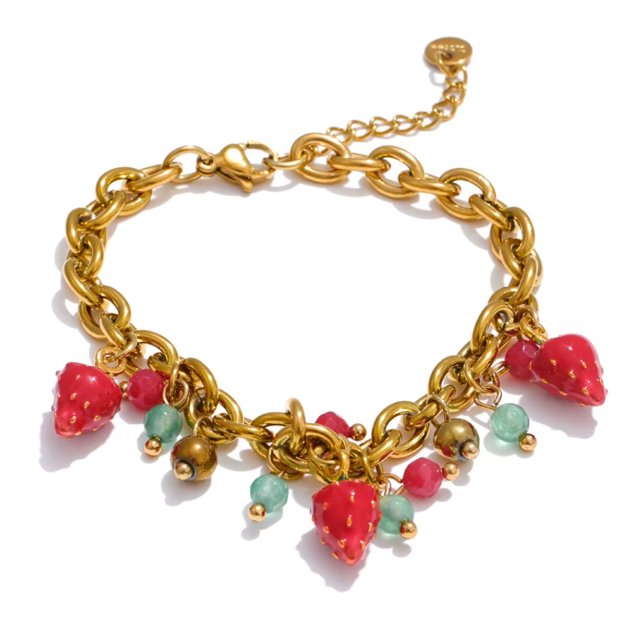Strawberry Charm Necklace or Bracelet
