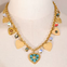 Blue Heart & Ceramic Bead Charm Necklace