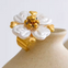 Pearl Heart Flower Adjustable Ring