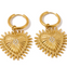 Vintage European Style Zircon Inlaid Gold Plated Heart