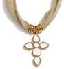 Linen Cross Necklace
