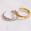 Twisted Gold Plated Open Ring Adjustable Stainless Steel Ring