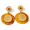 Amber Color Round Resin Acrylic Earrings