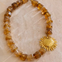 Autumn Brown Acrylic Bead with Gold Sun Necklace