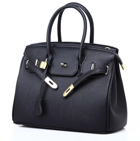 Buckle Front top Handle with Strap Purse