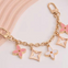 Decorative Bag Chain 5 Charms White Flower