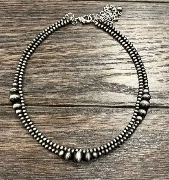 15 Inches Long Double Layers Tiny 4mm Pearl Necklace