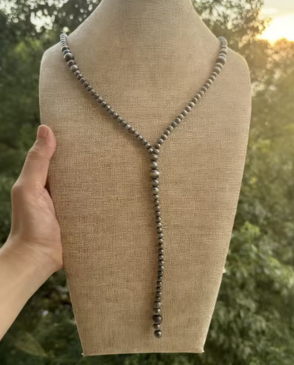 6mm Pearl Vertical Necklace Boho