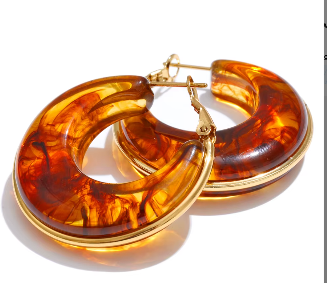 Amber Round Earrings