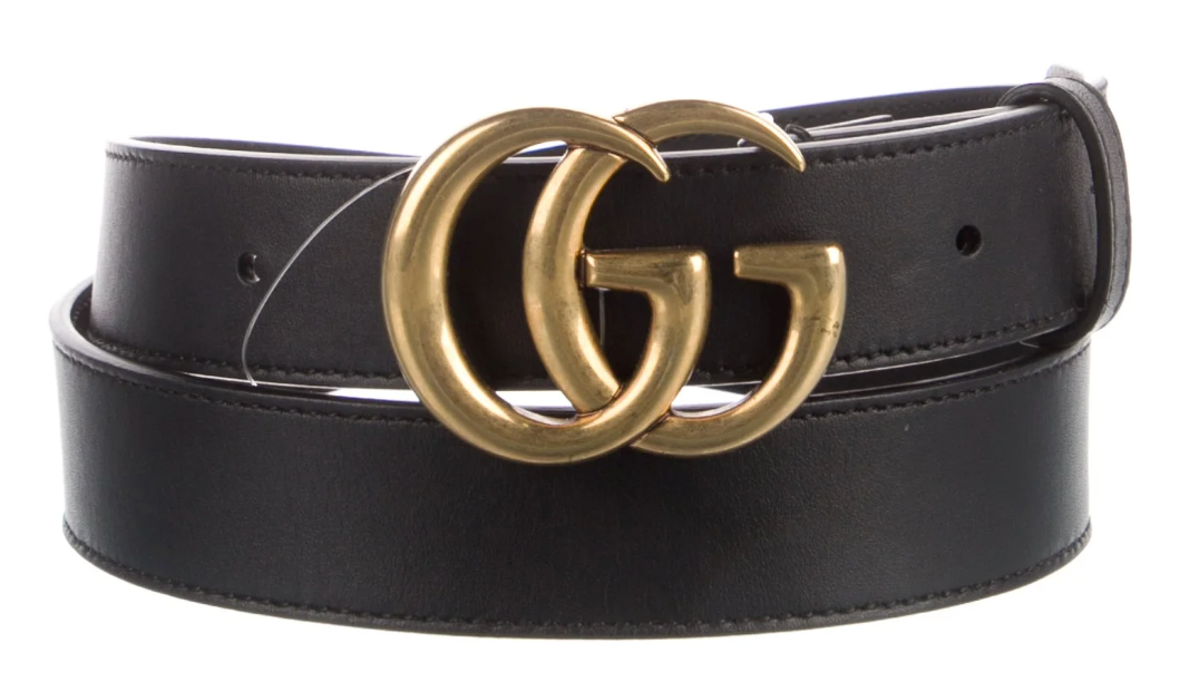Gucci GG Black Leather Belt