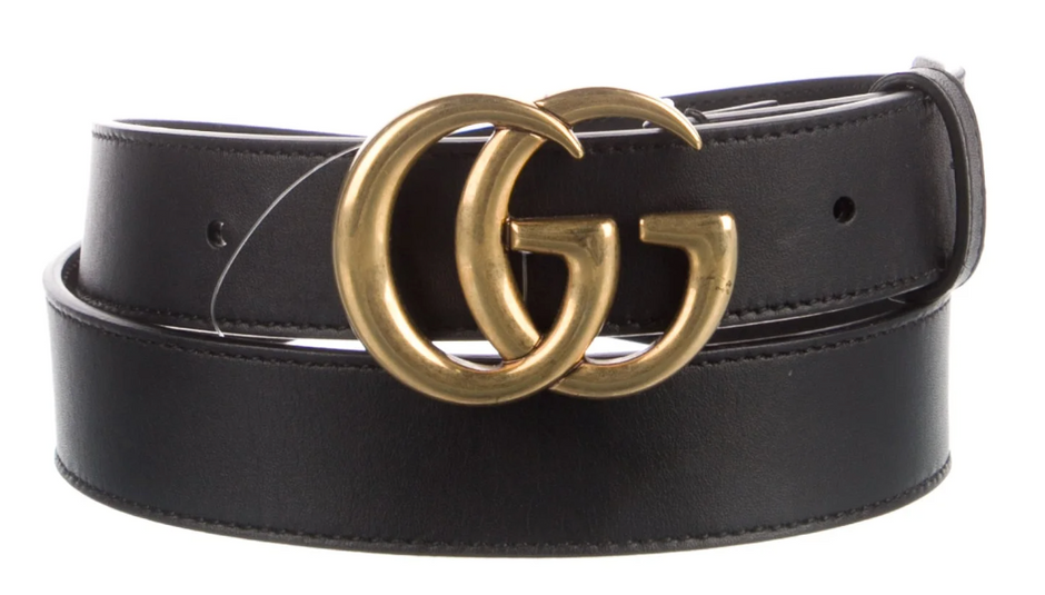 Gucci GG Black Leather Belt