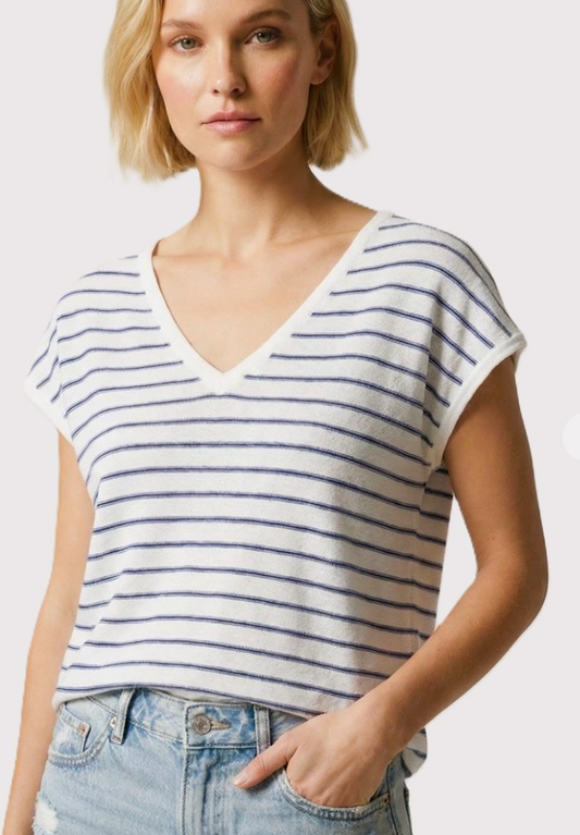 V Neck Striped Sweater