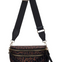 Oversized Nylon Double Zipper Leopard Crossbody in BLACK & BROWN