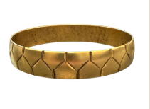 VINTAGE REPRODUCTION CARVED GOLD PLATED BANGLE